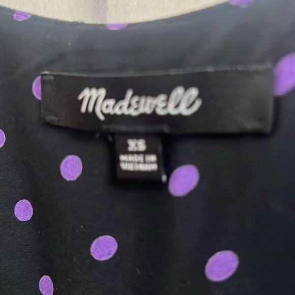 MADEWELL FAUX WRAP POLKA DOT DRESS SIZE‎ XS - Picture 5 of 6